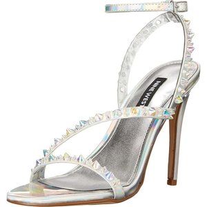 Nine West Women's Mitz3 Iridescent Studded Heeled Sandal Stilleto Size 7 NEW